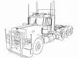 Coloring Truck Semi Pages Peterbilt Trailer Kenworth Tractor Horse Printable Drawing Trucks Camper Line Cabover Color Sketch Getdrawings Print Trailers sketch template