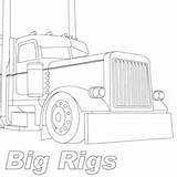 Coloring Truck Semi Peterbilt Pages Sketch Template sketch template