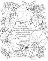 Coloring Vine Pages Bible Am Adults John Vines Flower Color Verse Nkjv Religious Scripture Christian Story Sunday Printable Jesus Sheets sketch template