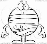Jupiter Coloring Cartoon Clipart Planet Surprised Smiling Outlined Vector Thoman Cory Royalty Clipartof sketch template