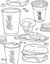 Coloring Hash Mccafe Mcmuffin sketch template