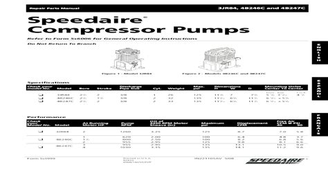 repair parts manual speedaire compressor speedaire compressor pumps form  repair