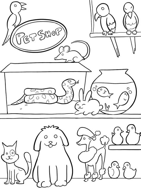 pet shop store drawing