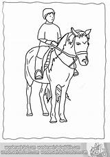 Horse Coloring Riding Pages Girl Horseback Template sketch template