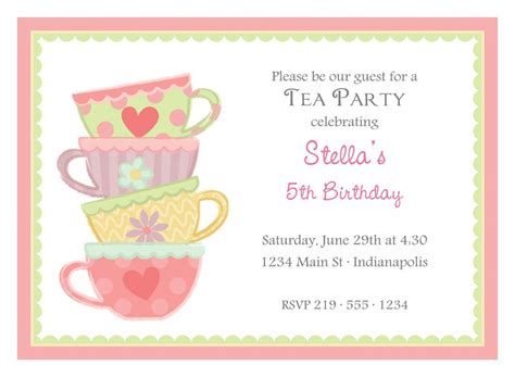 printable girls tea party invitations
