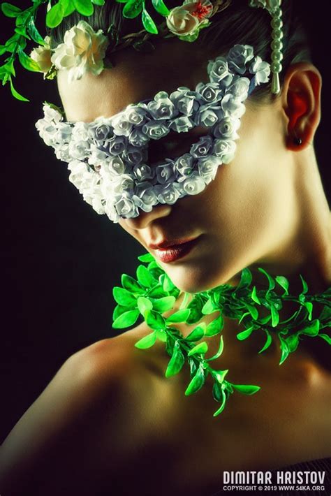 flower princess woman wearing masquerade carnival mask