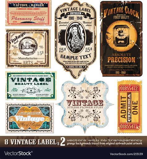 vintage labels collection set royalty  vector image