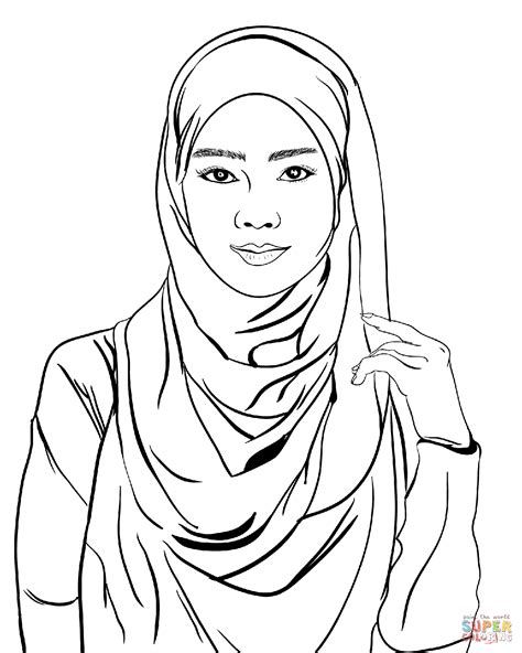 page  muslim woman coloring pages
