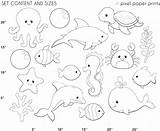 Sea Coloring Animals Pages Ocean Animal Creatures Drawing Marine Life Printable Pixel Realistic Color Water Deep Underwater Real Creature Drawings sketch template