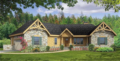 plan ja rustic angled ranch home plan craftsman style house plans ranch house exterior