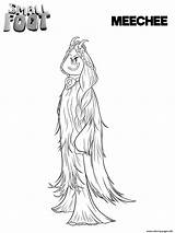 Smallfoot Coloring Pages Meechee Printable Print Feet Scribblefun Movie Sheets Bigfoot Book Franny Cartoon Search sketch template