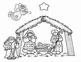 Nativity Coloring Pages Scene Christmas Drawing Kids Line Precious Printable Preschool Simple Moments Preschoolers Stable Jesus Color Mary Drawings Clipart sketch template