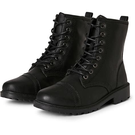 womens military boots black big