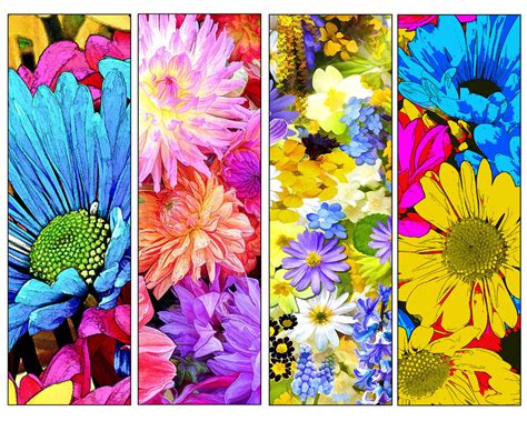 diy printable flower bookmarks high resolution images