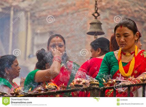 Woman Of Teej Festival Durbar Square Kathmandu Nepal Editorial Stock