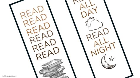 read printable bookmarks making  space