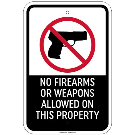 firearms  weapons allowed  aluminum signs ebay