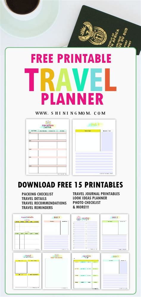 printable travel planner  printable templates