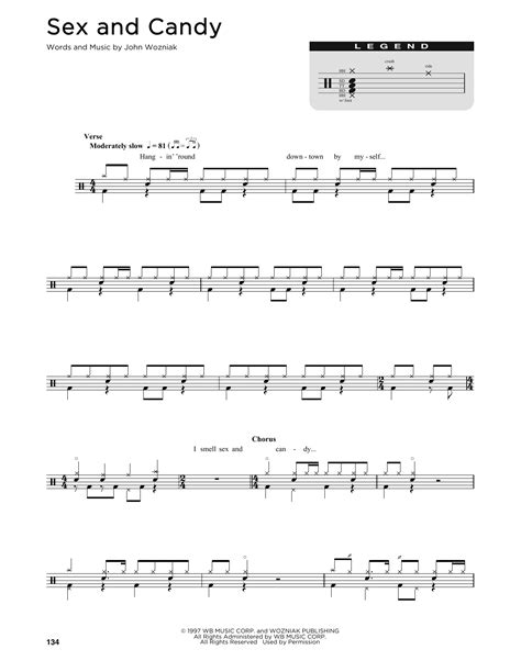 sex and candy sheet music marcy playground drum chart
