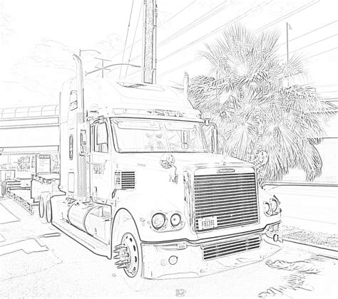 freightliner truck coloring page mimi panda
