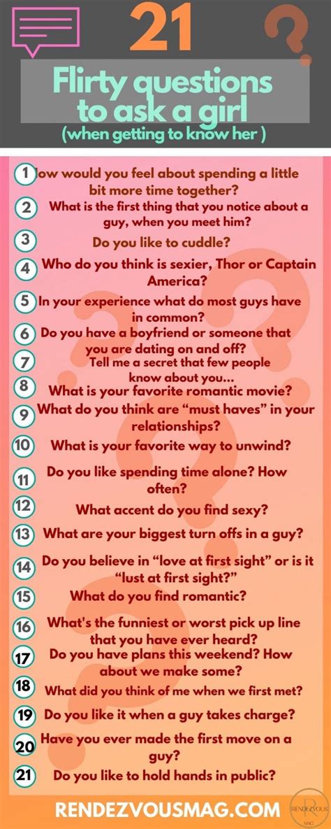 flirty questions to ask a girl infographic getting to know her