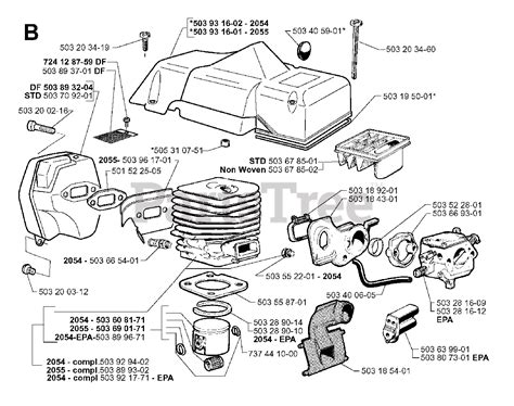 jonsered  jonsered chainsaw   cylinder piston muffler parts lookup  diagrams