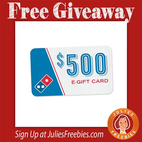 dominos gift card giveaway julies freebies