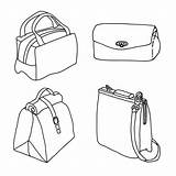 Bag Crossbody Clip Illustrations Cross Vector Body sketch template