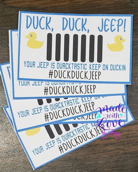 duck duck jeep templates