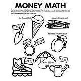 Math Money Coloring Crayola Pages Numbers sketch template