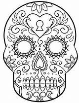 Skull Catrinas sketch template