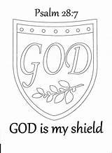 Coloring God Shield Faith Psalm Pages Kids 28 Bible School Sunday Drawing Armour Color Printable Psalms Colouring Activity Search Toddler sketch template