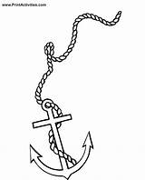 Anchor Coloring Rope Boat Clipart Anchors Pages Clip Nautical Small Boats Cross Embroidery Designs Color Printable Printactivities Stencil Easy Pattern sketch template