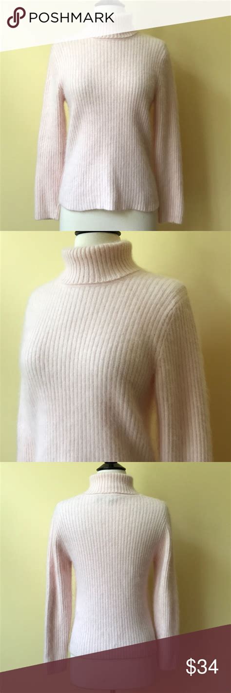 b moss angora soft fuzzy pink turtleneck sweater pink turtleneck