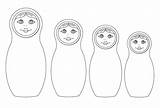 Dolls Russian Matryoshka Coloring Pages Printable Blank Nesting Russia Doll Template Craft Drawing Print Paper Color Printables Kids sketch template