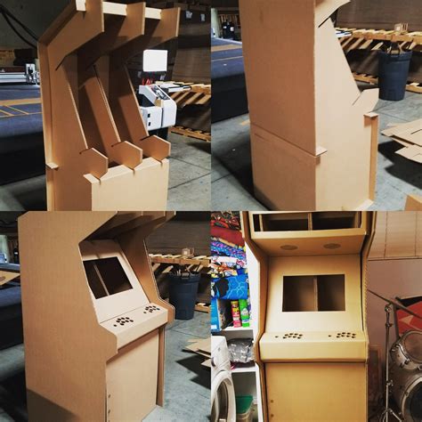 custom cardboard arcade cabinet     work  progress im