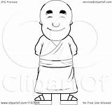 Monk Buddhist Pleasant Cory Thoman Outlined Designlooter Collc0121 sketch template