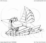 Catamaran Shark Sailing Clip Toonaday Outline Royalty Illustration Cartoon Rf Clipart Leishman Ron 2021 sketch template
