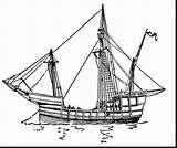 Columbus Ships Christopher Coloring Pages Getcolorings Printable sketch template