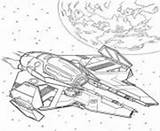 Coloring Pages Wars Star Kenobi Wan Spaceship Obi Printable Print Info sketch template