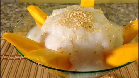 Mango Sticky Rice Coconut Sauce Thai Asian Food Recipes