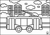 Kids Coloring Cars Pages Trolleybus Navigation Post sketch template