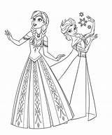 Elsa Olaf Anna Colouring Pages Coloring sketch template