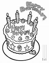Birthday Coloring Happy Pages Cake Grandma Candles Four Drawing Color Printable Line Party Getcolorings Kids Clipartmag sketch template