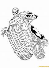 Spiderman Motor Online Pages Coloring Color sketch template