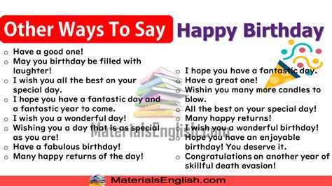 ways   happy birthday materials  learning english