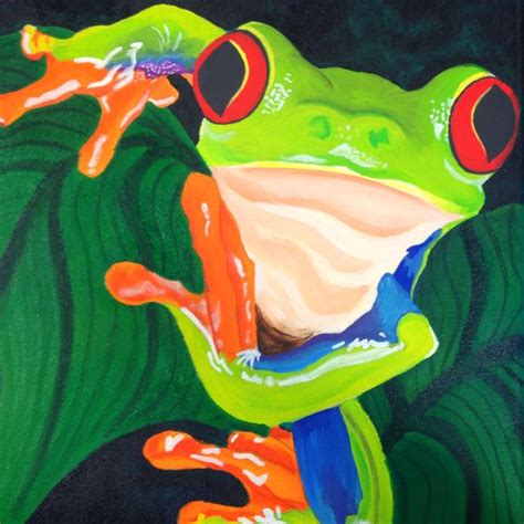 frog painting  acrylic frog art canvas painting acrylic painting