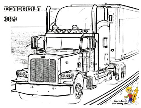 printable pictures  semi truck  page print color craft