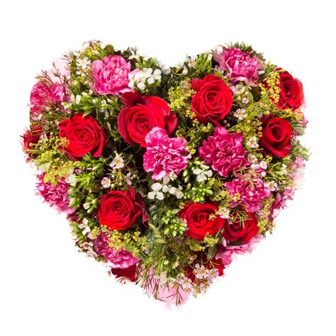 een mooi hart vol rode rozen en anjers flowers insight