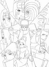 Naruto Akatsuki Coloring Lineart Shippuden Drawing Drawings Pages Manga Anime Choose Board Artbook Psd Deviantart sketch template